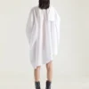 Asymmetric Shirt Dress in Cotton with Bow Detail