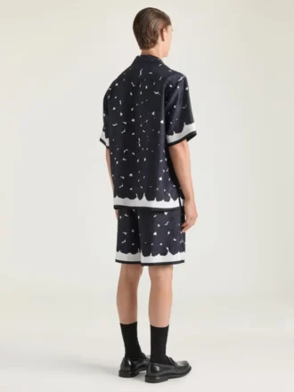 Bermuda Shorts in Silk with Flowers Print