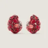 Bold Crystals Clip Earrings in Metal and Crystals