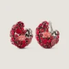 Bold Crystals Clip Earrings in Metal and Crystals