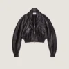 Bomber with Zipped Shawl Collar in Nappa Leather