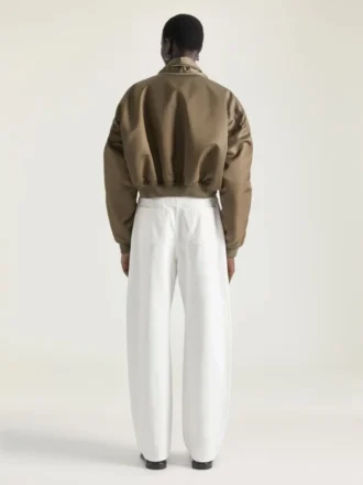 Bomber with Zipped Shawl Collar in Nylon