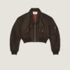 Bomber with Zipped Shawl Collar in Nylon