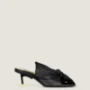 Boudoir Heeled Mules in Nappa Leather with Bow
