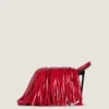 Boudoir Heeled Mules in Patent Leather with Fringes
