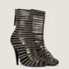 Cage Ankle Boots in Leather with Studs