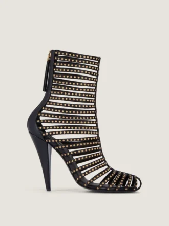 Cage Ankle Boots in Leather with Studs