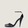 Cage Heeled Sandals in Patent Leather