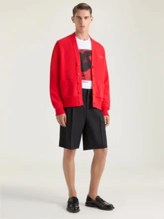 Cardigan in Cotton with Givenchy Paris Gros Grain