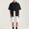 Cargo Bermuda Shorts in Herringbone Denim
