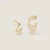 Chain Link Earring and Earcuff Set in Metal