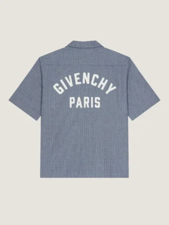 Checked Shirt in Cotton with Givenchy Paris Embroidery
