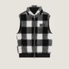 Checked Sleeveless Fleece Jacket