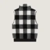 Checked Sleeveless Fleece Jacket