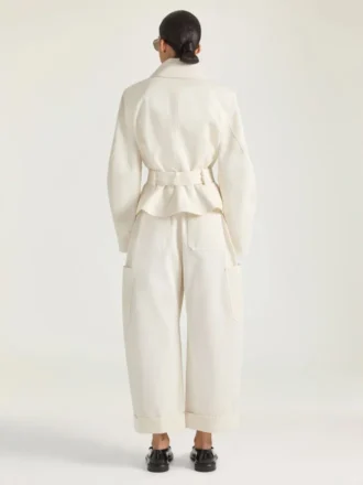 Cocoon Cropped Cargo Pants in Cotton and Wool