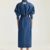 Cocoon Dress in Medium Blue Denim