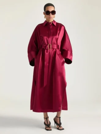 Cocoon Long Dress in Satin