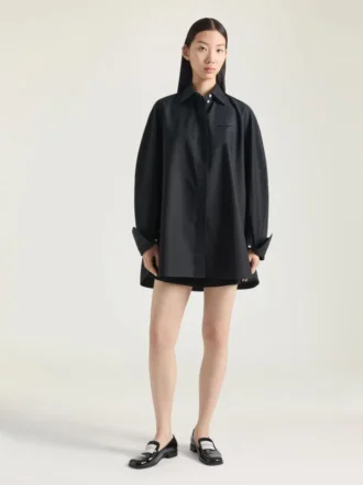 Cocoon Shirt in Poplin with Givenchy Embroidery