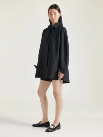 Cocoon Shirt in Poplin with Givenchy Embroidery