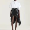Asymmetric Biker Skirt in Leather