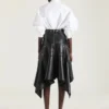 Asymmetric Biker Skirt in Leather