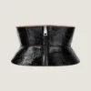 Corset Belt in Leather with Tape Print