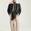 Couture Seam Aviator Blouson in Leather and Shearling