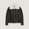Couture Seam Aviator Blouson in Leather and Shearling