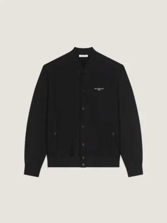 Couture Seam Cardigan in Fleece Embroidered Givenchy Paris