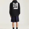 Couture Seam Hoodie in Fleece with Clapperboard Print