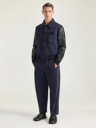 Couture Seam Joggers in Wool with Piping Detail