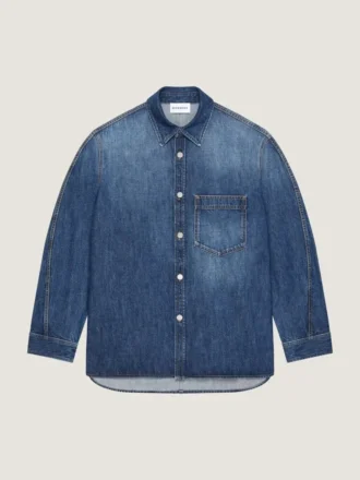 Couture Seam Overshirt in Dark Blue Denim