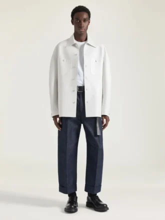 Couture Seam Overshirt in Leather