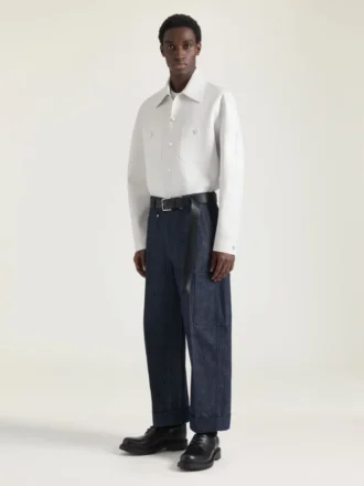 Couture Seam Overshirt in Leather