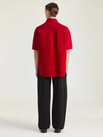 Couture Seam Overshirt in Suede