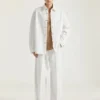 Couture Seam Overshirt in White Denim