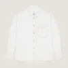 Couture Seam Overshirt in White Denim