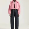Cropped Blouson in Shearling Effect
