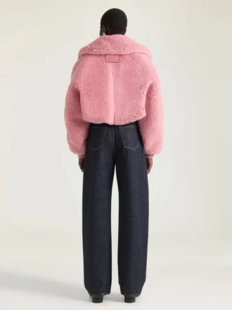 Cropped Blouson in Shearling Effect