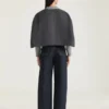 Cropped Cape in Wool and Cashmere