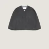 Cropped Cape in Wool and Cashmere