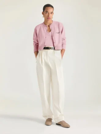 Cropped Cardigan in Wool and Cashmere