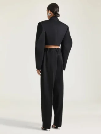 Cropped Cocoon Jacket in Wool