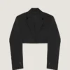 Cropped Cocoon Jacket in Wool