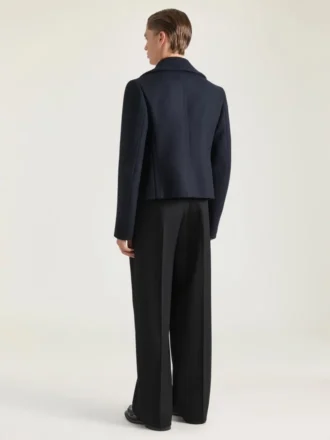 Cropped Pea Coat in Wool