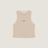 Cropped Tank Top in Cotton with Givenchy Paris Print