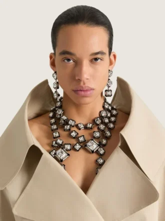 Deconstructed Crystals Multi-Row Necklace in Crystals