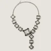 Deconstructed Crystals Necklace in Metal and Crystals