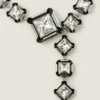Deconstructed Crystals Necklace in Metal and Crystals