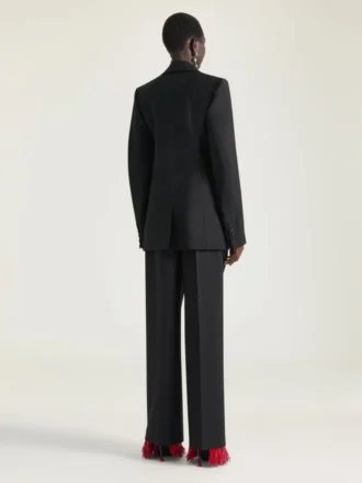 Double-Breasted Cocoon Jacket in Wool and Mohair